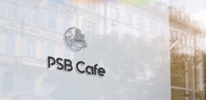 Quaint PBS Cafe outside logo in Mississauga.