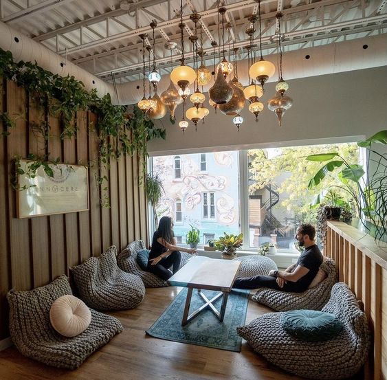 cozy workspace cafe