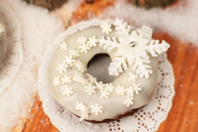 snowflake donut being a limited time seasonal deal
