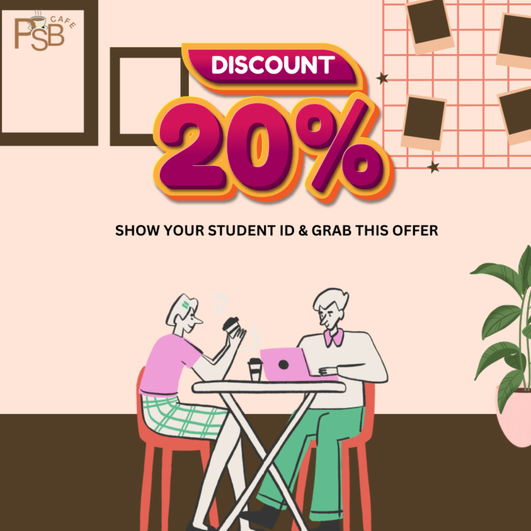 Get affordable coffee and discounts in Mississauga—20% off at PSB Cafe!