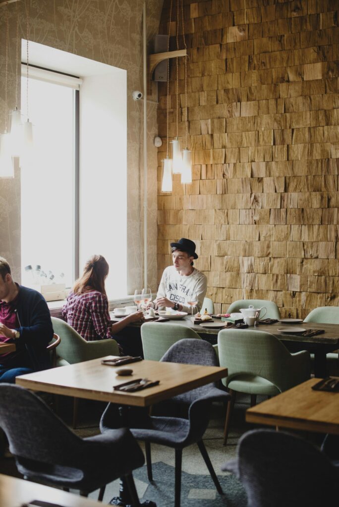 Couple enjoying a break in a vibrant workspace-friendly cafe in Mississauga