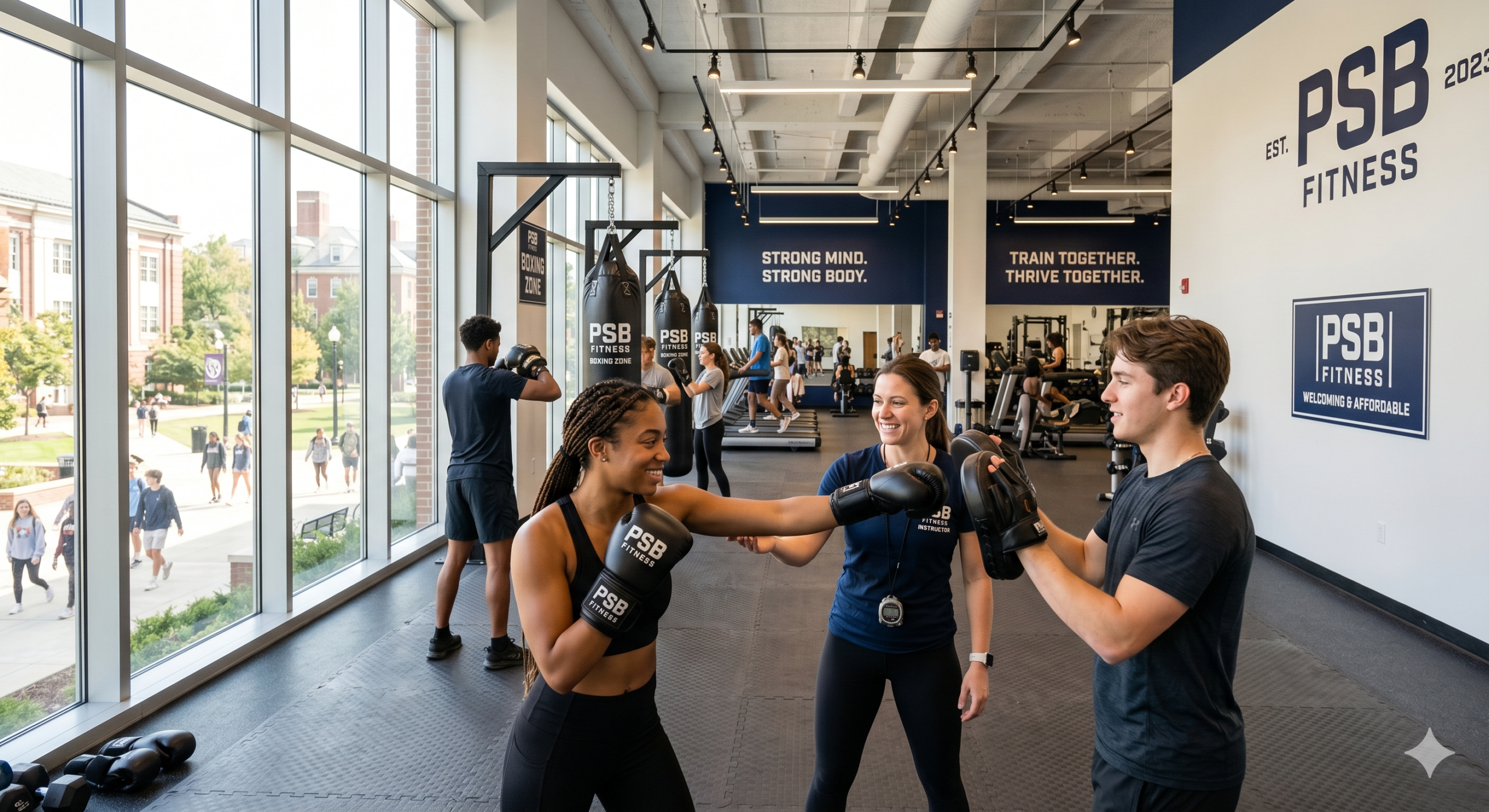 People working out and Boxing class at PSB Fitness in Mississauga